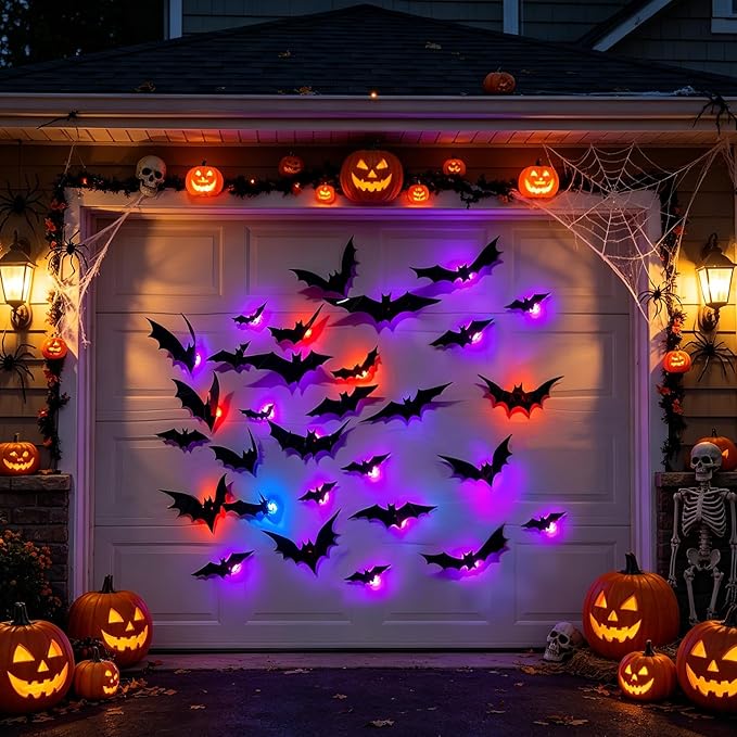 Halloween 3D Bat Wall Decorations – Spooky Indoor Party & Home Decor