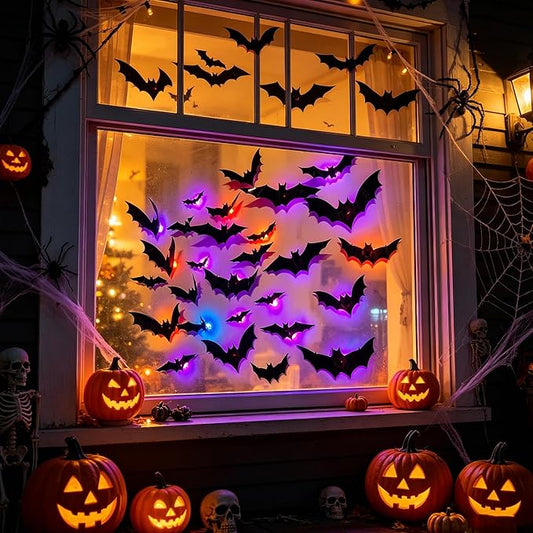 Halloween 3D Bat Wall Decorations – Spooky Indoor Party & Home Decor